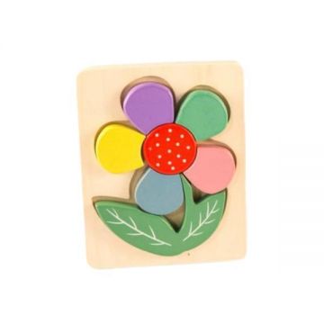 Puzzle din lemn, floricica, 7Toys