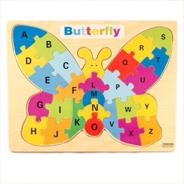 Puzzle educativ din lemn, Fluture, 7Toys