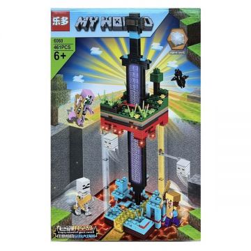 Set de constructie Leduo, Minecraft My World cu lumini si parti mobile, 461 piese