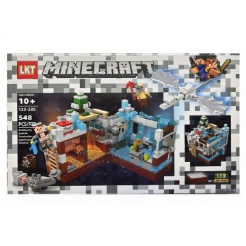 Set de constructie LKT Minecraft cu lampa LED 548 piese tip lego