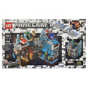 Set de constructie LKT Minecraft cu lampa LED 798 piese tip lego