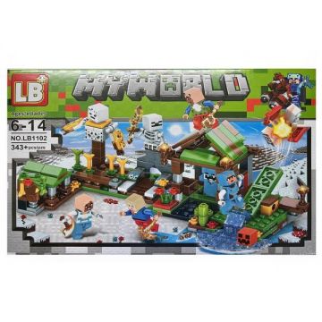 Set de constructie Minecraft My World 343 piese tip lego, Multicolor