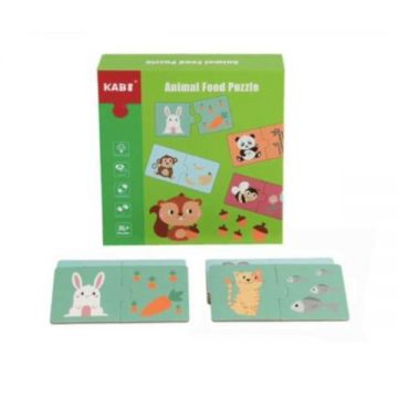 Set Puzzle de asociere - Ce mananca Animalele, 7Toys