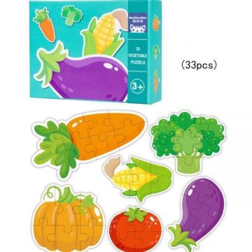 Set Puzzle din carton cu 6 Fructe, 7Toys