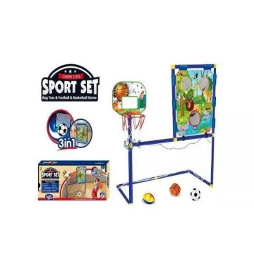 Set sport 3 in 1, baschet, fotbal, rugby, 7Toys