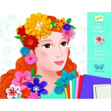 Colaj creativ cu flori colorate Djeco
