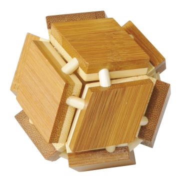 Joc logic IQ din lemn bambus 3D Magic box Fridolin