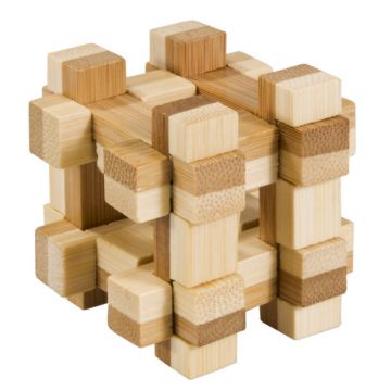 Joc logic IQ din lemn bambus in cutie metalica-11 Fridolin