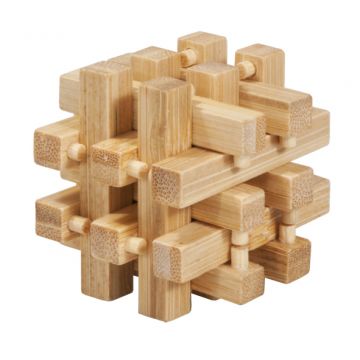 Joc logic IQ din lemn bambus in cutie metalica-2 Fridolin