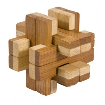 Joc logic IQ din lemn bambus in cutie metalica-8
