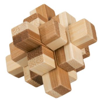Joc logic IQ din lemn bambus in cutie metalica-9 Fridolin