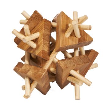 Joc logic IQ din lemn bambus Sticks triangles Fridolin