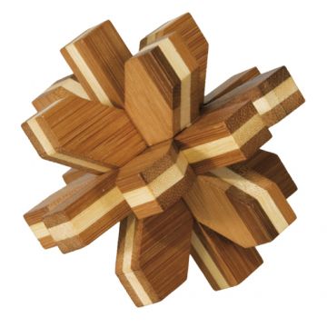 Joc logic IQ din lemn de bambus Cristal 3D Fridolin