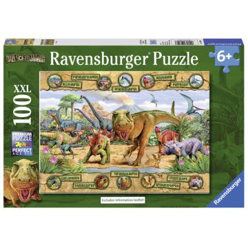 Puzzle Dinozauri cu pui 100 piese Ravensburger