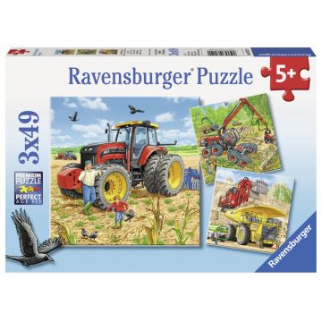 Puzzle Masinarii 3X49 piese Ravensburger