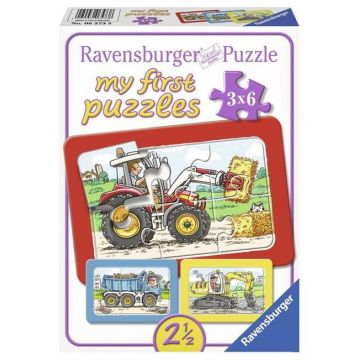 Puzzle utilaje 3X6 piese Ravensburger