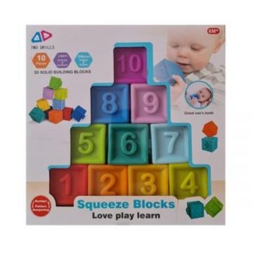 Set 10 cuburi din silicon pentru baie, 7Toys