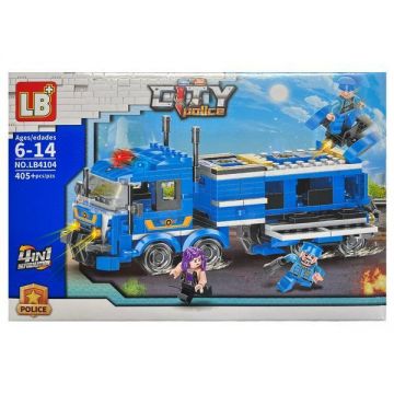 Set de constructie LB City Police 4 in 1, Camion de interventie, 405 piese tip lego