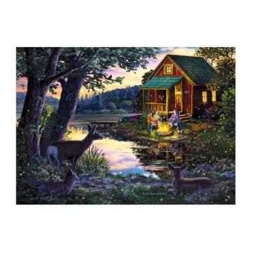 Puzzle din lemn - Evening at the Lakehouse - 200 piese