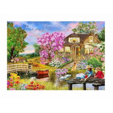 Puzzle din lemn - Springtime Cottage - 200 piese Puzzle din lemn - Springtime Cottage - 200 piese