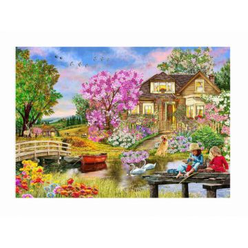 Puzzle din lemn - Springtime Cottage - 200 piese