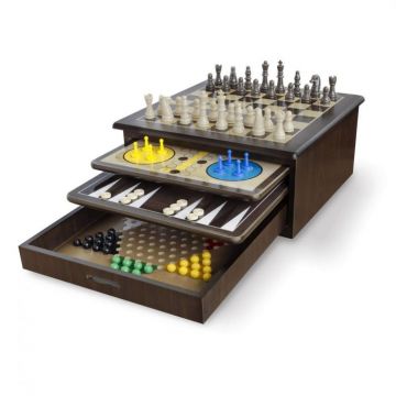 Set 10 Jocuri Deluxe in cutie din lemn Set 10 Jocuri Deluxe in cutie din lemn