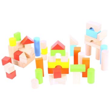 BigJigs Toys Cuburi colorate pentru construit