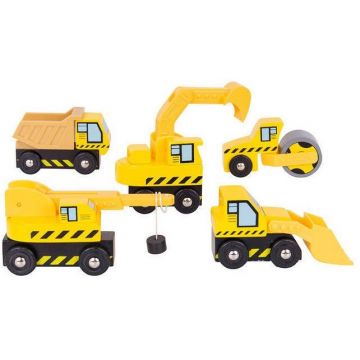 BigJigs Toys Set Masinute - Santierul De Constructii