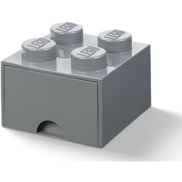 LEGO® Cutie depozitare LEGO 2x2 cu sertar, gri inchis