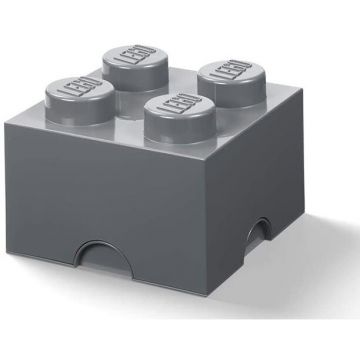 LEGO® Cutie depozitare LEGO 2x2 gri inchis