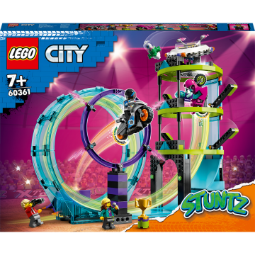 LEGO® LEGO® City - Provocarea suprema de cascadorii pe motocicleta 60361, 385 piese
