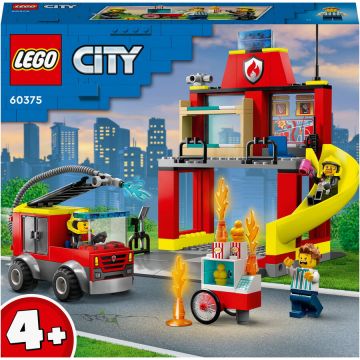 LEGO® LEGO® City - Remiza si masina de pompieri 60375, 153 piese