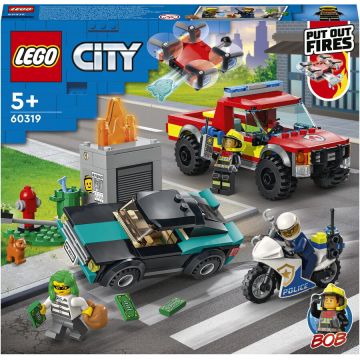 LEGO® LEGO® City - Stingere de incendiu si urmarire politista 60319, 295 piese