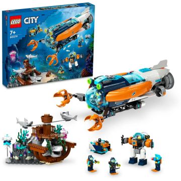 LEGO® LEGO® City - Submarin de explorare la mare adancime 60379, 842 piese
