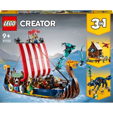 LEGO® LEGO® Creator 3 in 1 - Corabia vikinga si sarpele din Midgard 31132, 1192 piese