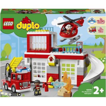 LEGO® LEGO® DUPLO® - Remiza de pompieri si elicopter pentru salvare 10970, 117 piese