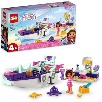 LEGO® LEGO® Gabby's Dollhouse - Barca cu spa a lui Gabby si a Pisirenei 10786, 88 piese