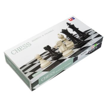 Joc de sah si dame magnetic - compact, 25x25 cm Joc de sah si dame magnetic - compact, 25x25 cm