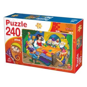 Puzzle basme, 240 de piese, Alba ca Zapada Puzzle basme, 240 de piese, Alba ca Zapada