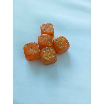 Zaruri perlate portocaliu 16 mm - set 2 bucati