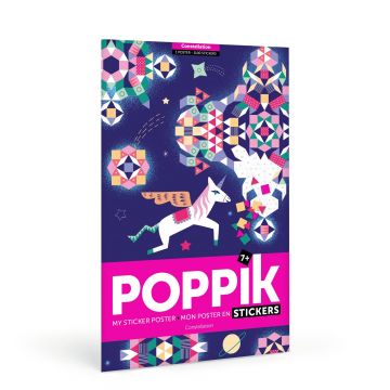 Joc creativ cu stickere Constelatie cu unicorni Poppik