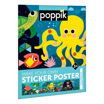 Joc creativ mozaic cu stickere Aquarium Poppik