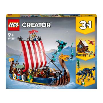 LEGO® Creator: Corabia Vikingilor si Sarpele Midgard-ului, 1192 piese, 31132, Multicolor