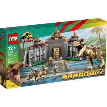 LEGO® LEGO Jurassic World Centru pentru turiști: T. rex și raptor la atac