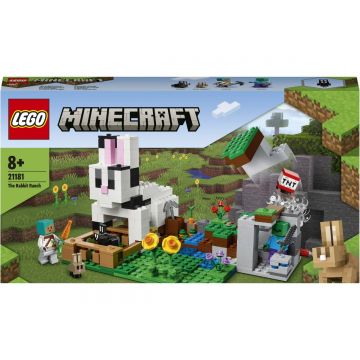 LEGO® Minecraft - Ferma de iepuri 21181, 340 piese, Multicolor