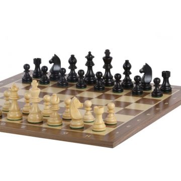 Piese sah Staunton 6 German Clasic cu tabla de sah nuc