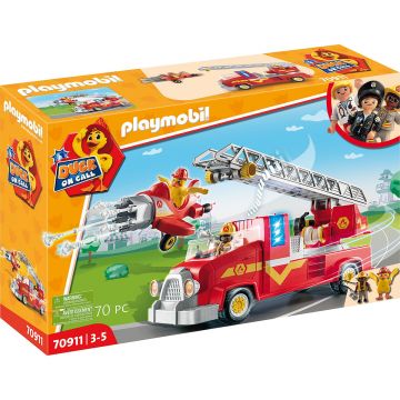 Playmobil Duck On Call, Camion de pompieri, 70911, Multicolor