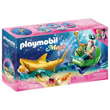 Playmobil Magic, Regele marii cu trasura rechin, 70097, Multicolor
