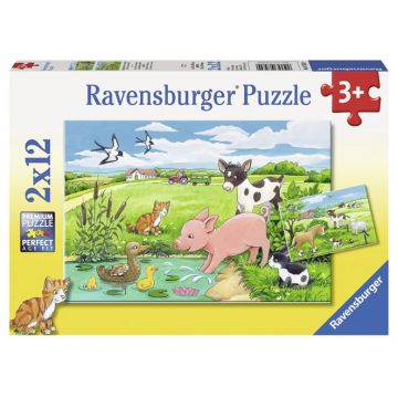 Puzzle animale la ferma 2X12 piese Ravensburger