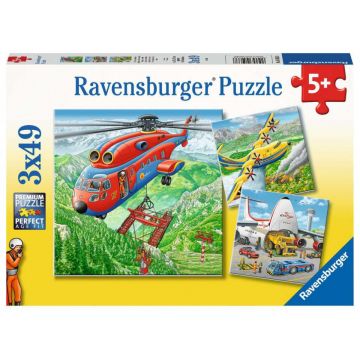 Puzzle avioane in zbor 3x49 piese Ravensburger
